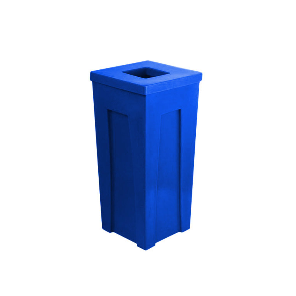 Papelera MYA azul para reciclaje de papel y cartón, oficinas y escuelas en México