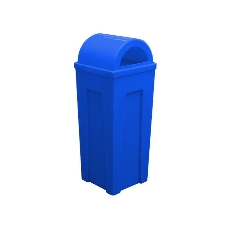 Papelera MYA tapa domo azul para reciclaje de papel y cartón en México