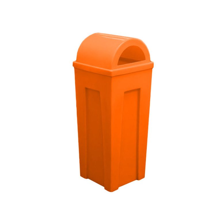 Papelera MYA naranja tapa domo para residuos orgánicos no reciclables en México