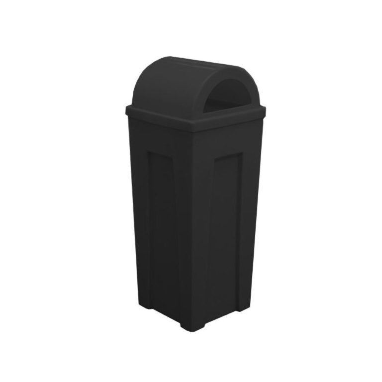 Papelera MYA tapa domo negra para basura común y residuos no reciclables en México