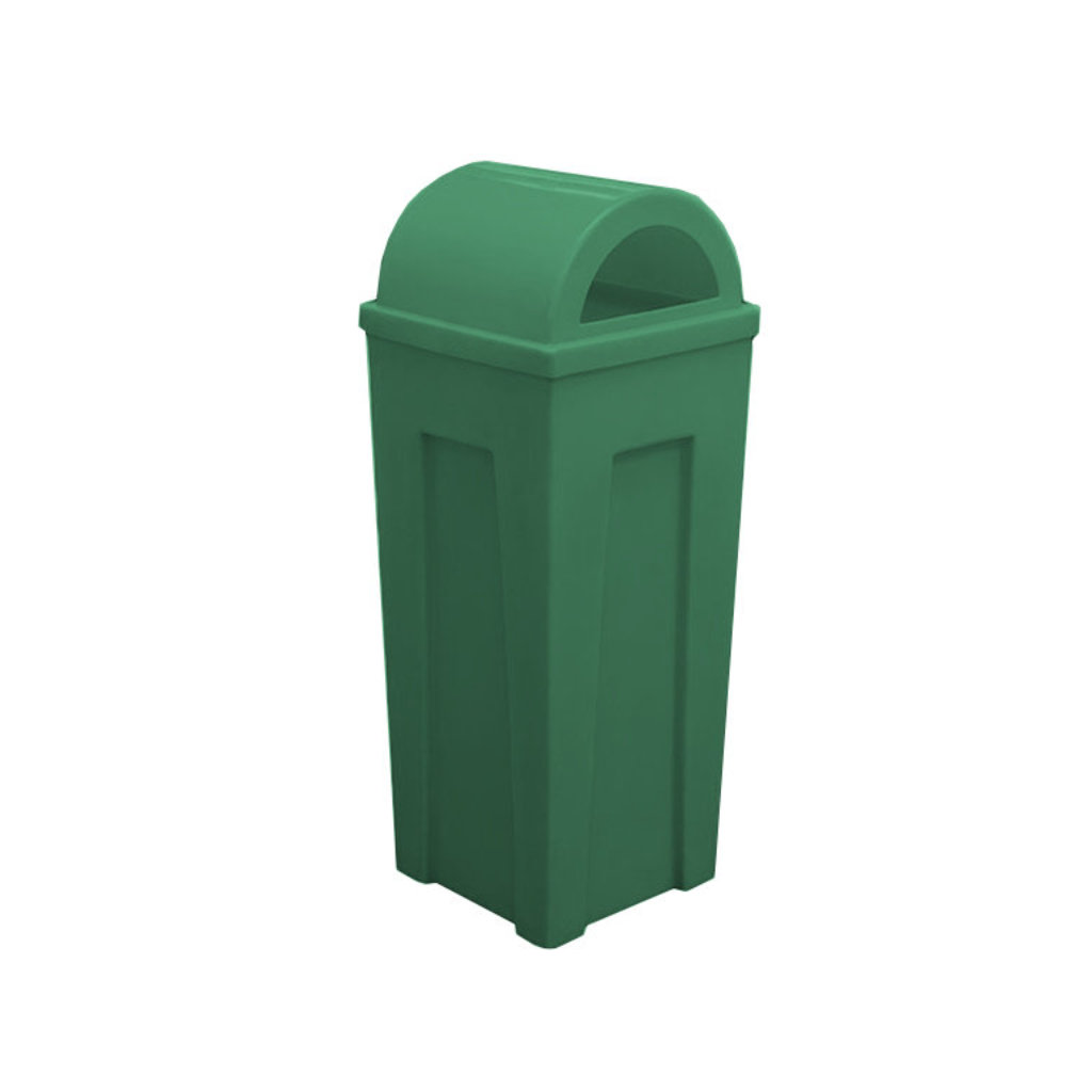 Papelera MYA tapa domo verde para residuos orgánicos y compostables en México