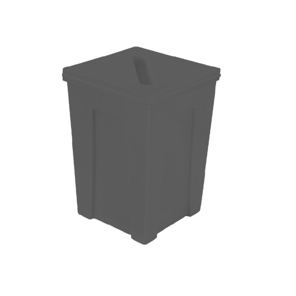 Papelera MYC gris para residuos inorgánicos reciclables en México