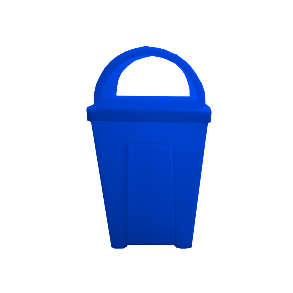 Papelera MYC tapa domo azul para reciclaje de papel y cartón en México