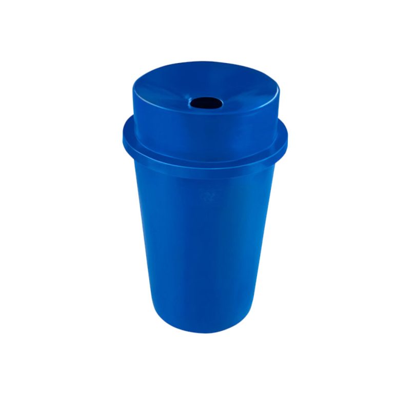 Papelera PA-145 tapa deslizante azul para reciclaje de papel y cartón en México