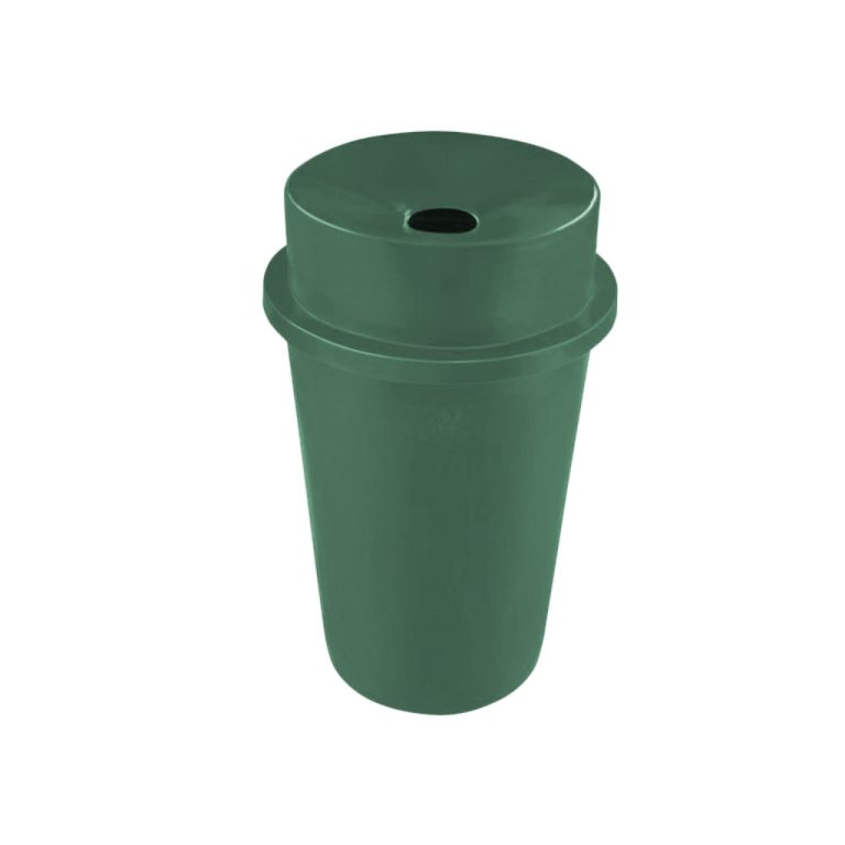 Papelera PA-145 tapa deslizante verde para residuos orgánicos y compostables en México