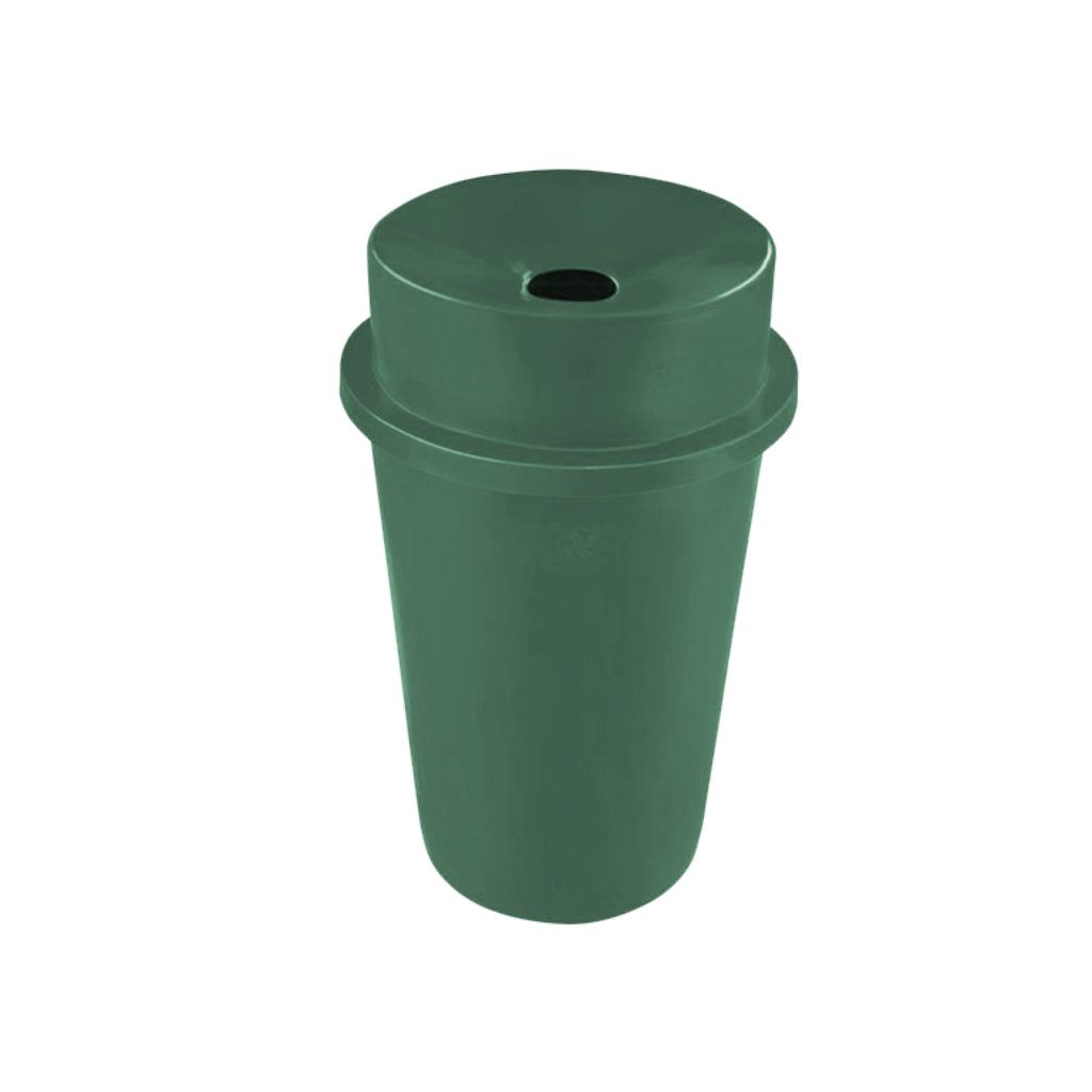 Papelera PA-145 tapa deslizante verde para residuos orgánicos y compostables en México