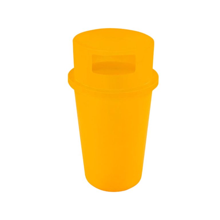 Papelera PA-145 rectangular amarilla para envases plásticos PET y latas reciclables México