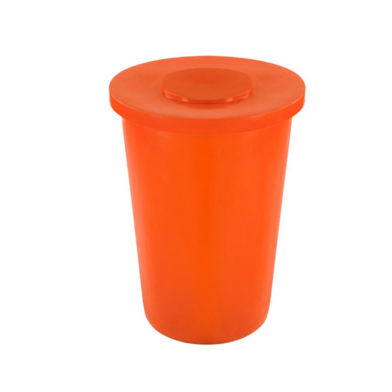 Papelera PA-145 tapa plana naranja residuos orgánicos no reciclables, estándar México