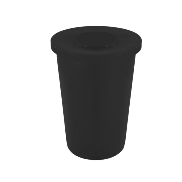 Papelera PA-145 tapa plana negra para basura común y residuos no reciclables México