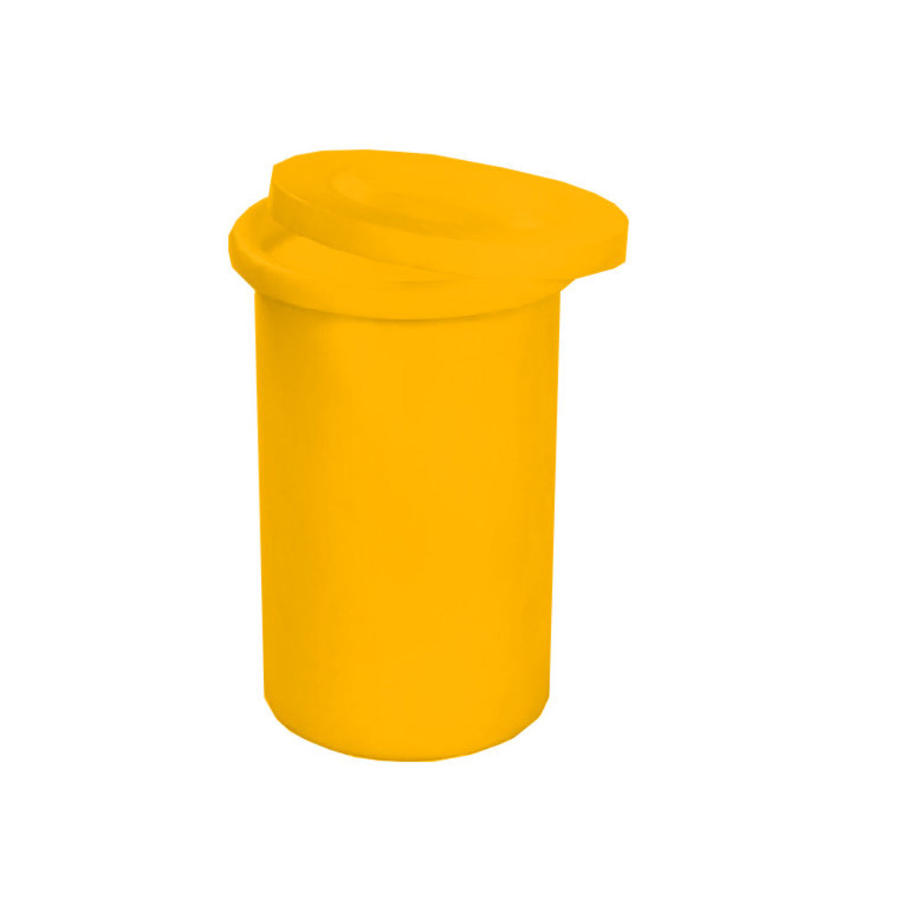 Papelera Tonelete 200L amarilla para envases PET, plásticos y latas reciclables México