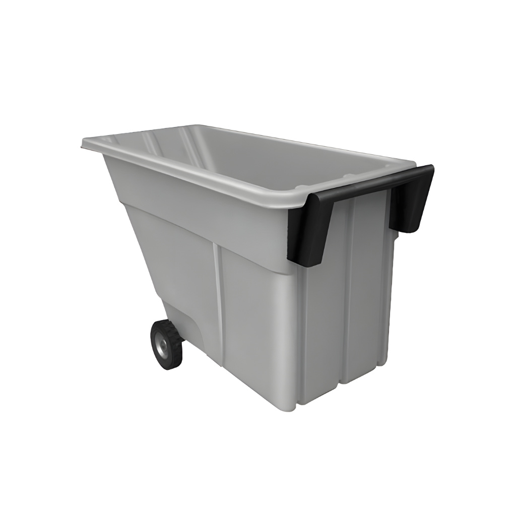 Volquete volcador 500 gris para industria, contenedor robusto para manejo interno de materiales y residuos