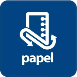 Etiqueta de reciclaje de papel